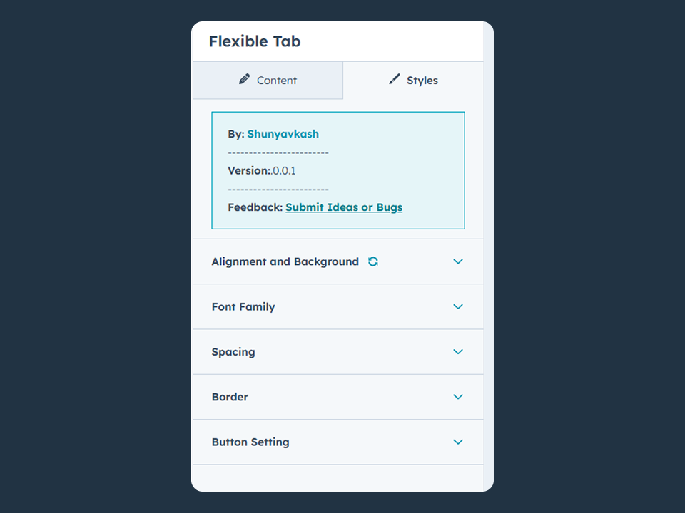 Style Options for Customization