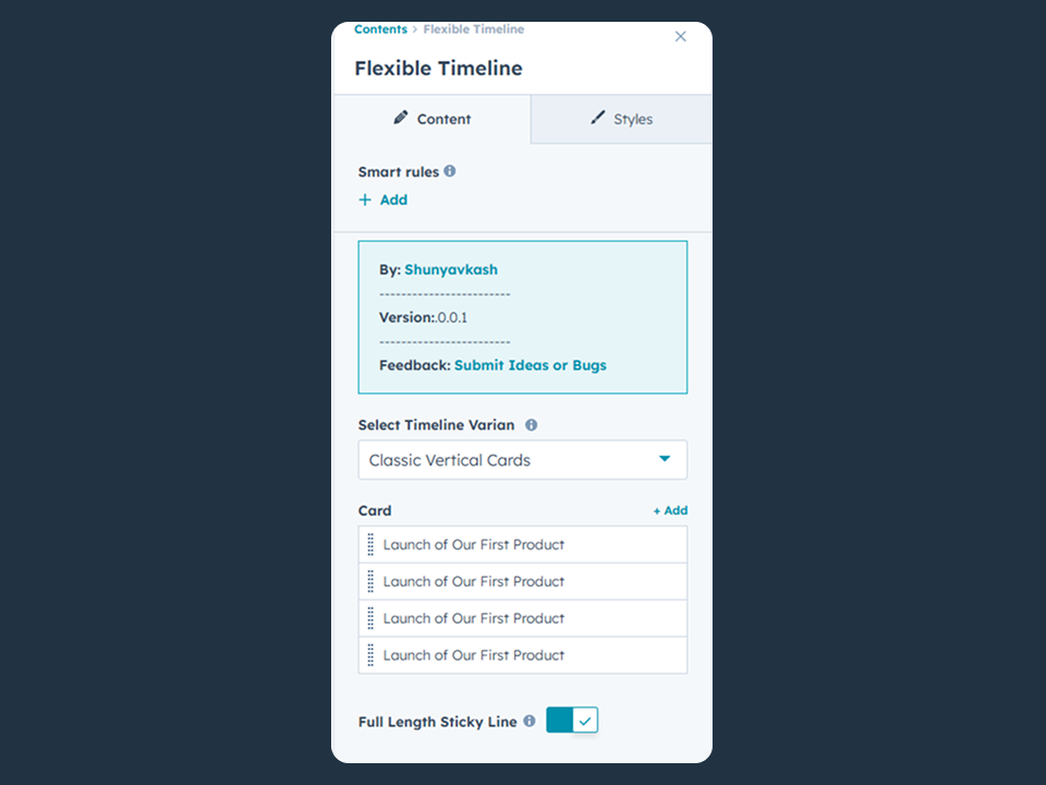 Interactive Timeline Controls