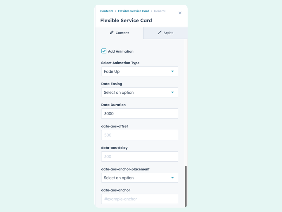 Built-in Animation Options